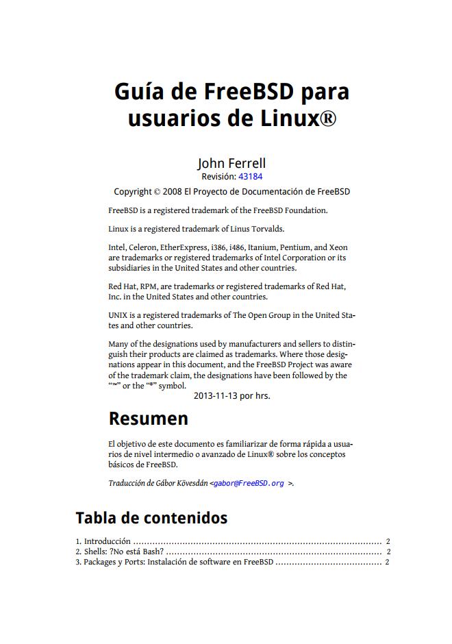 Imágen de pdf Guía de FreeBSD para usuarios de Linux